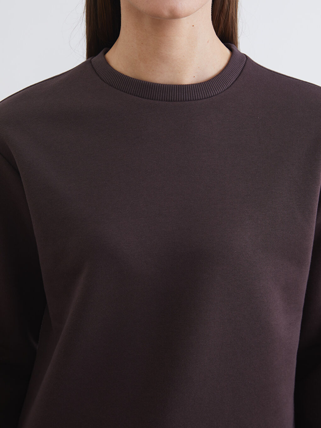 Crew Neck Women's Thick Sweatshirt-2