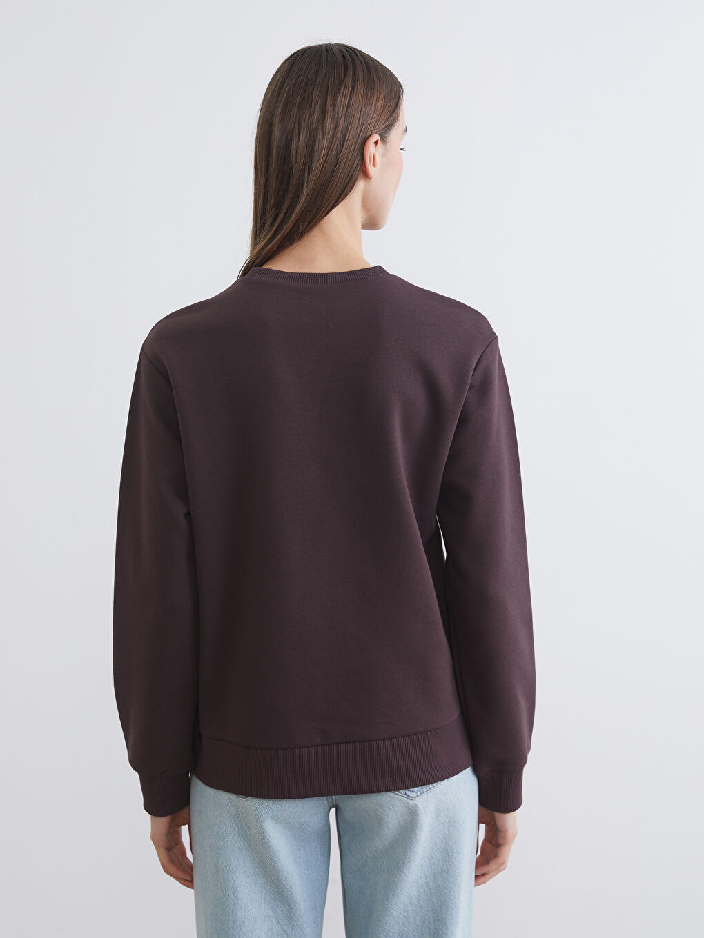 Crew Neck Women's Thick Sweatshirt-3