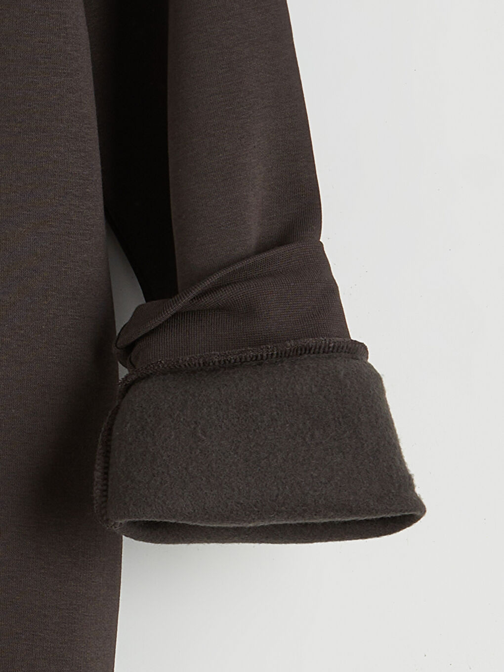 Kahverengi Bisiklet Yaka Baskılı Erkek Kalın Sweatshirt-6