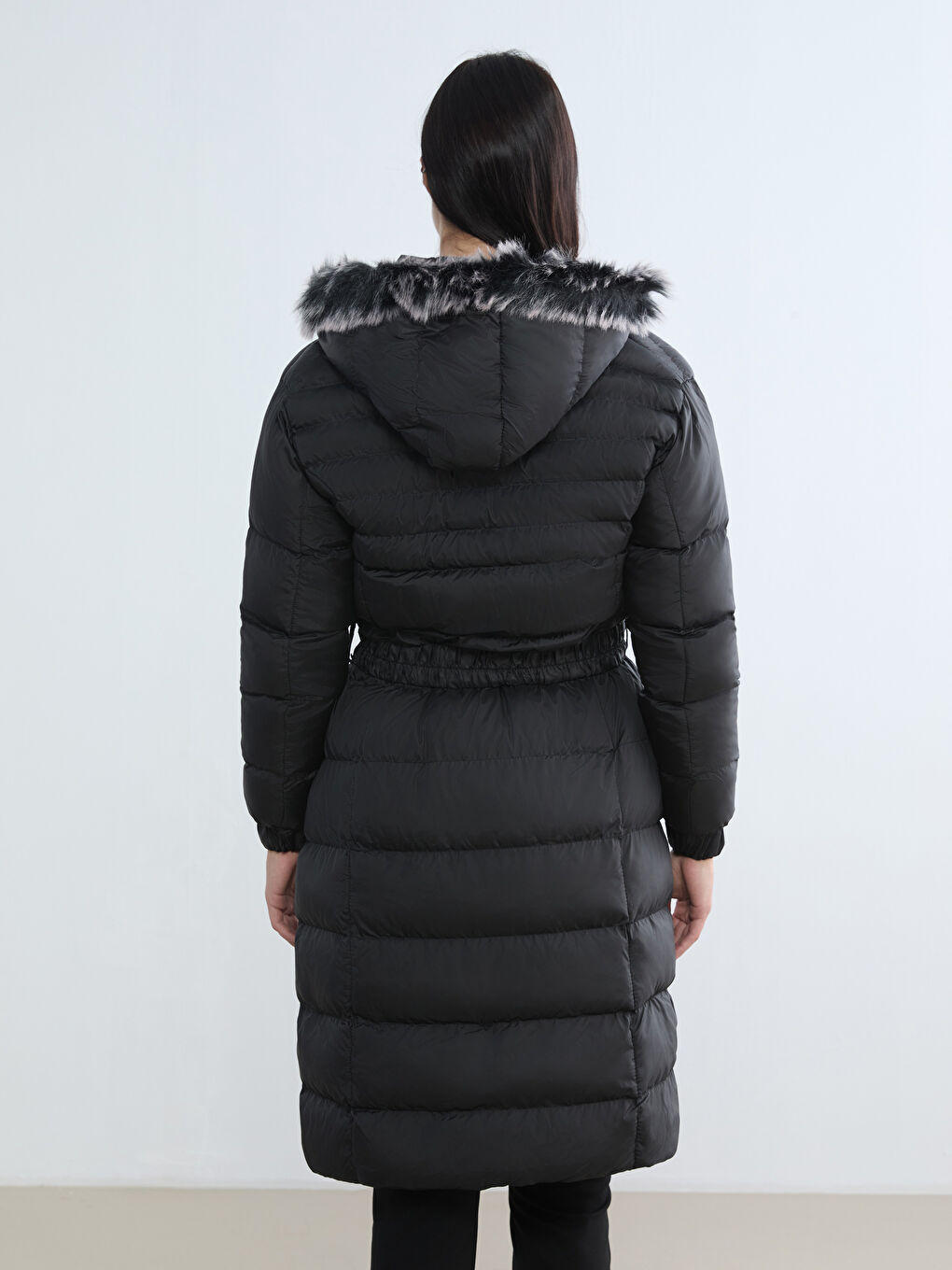 Women's Fur-Trimmed Hooded Quilted Puffer Jacket-4