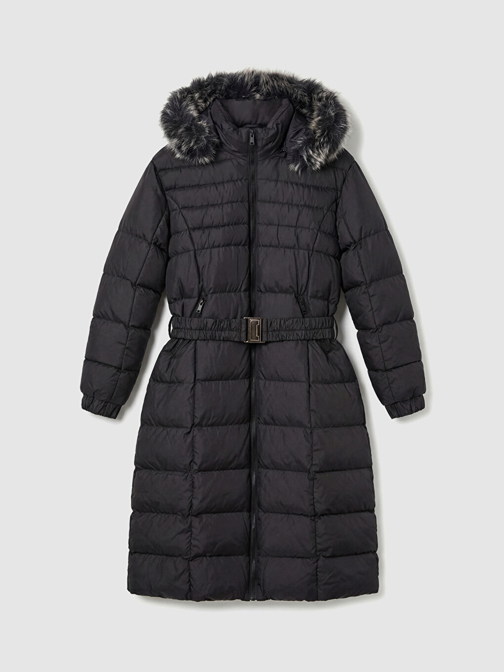 Women's Fur-Trimmed Hooded Quilted Puffer Jacket-5