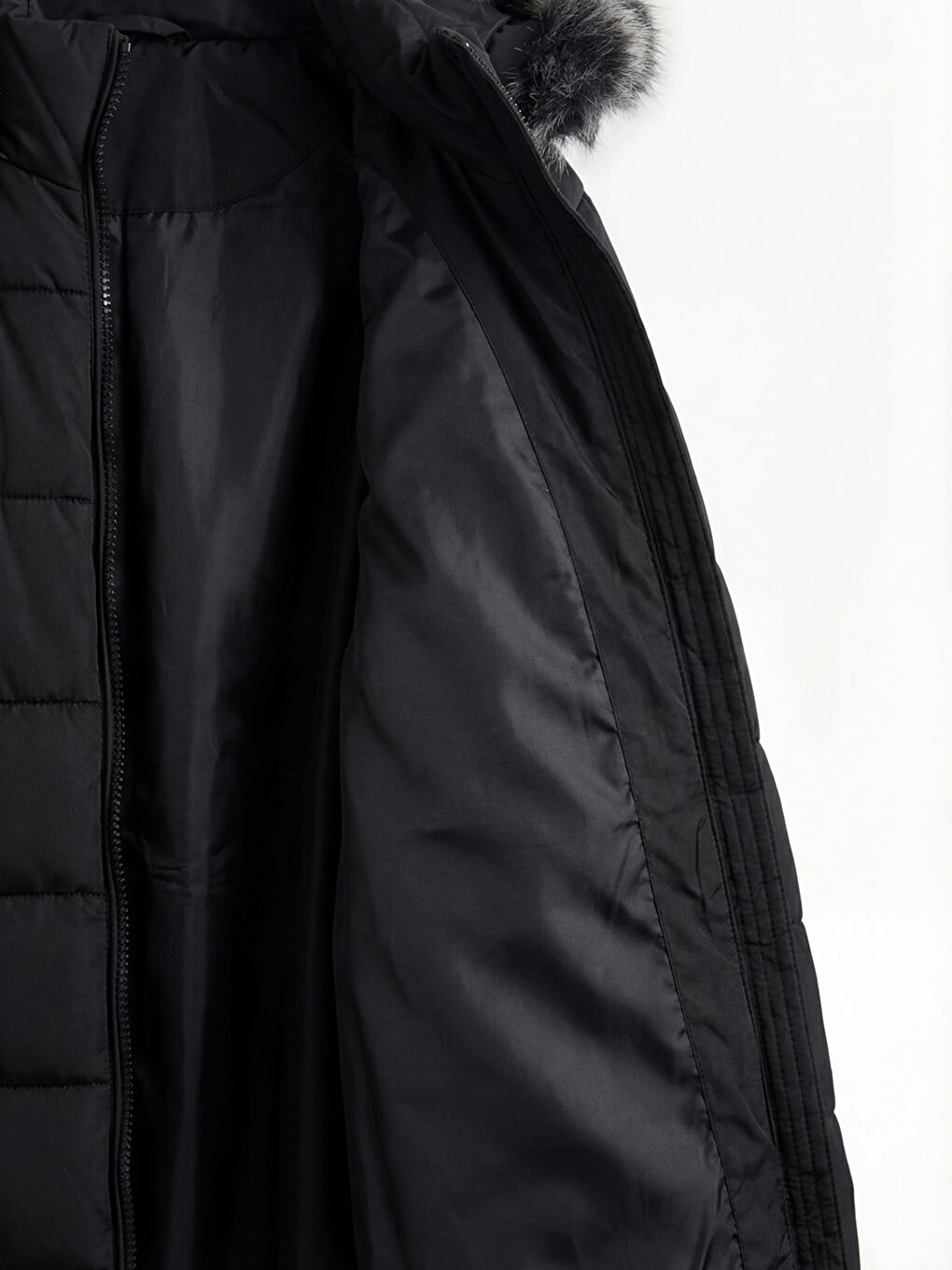 Women's Fur-Trimmed Hooded Quilted Puffer Jacket-7