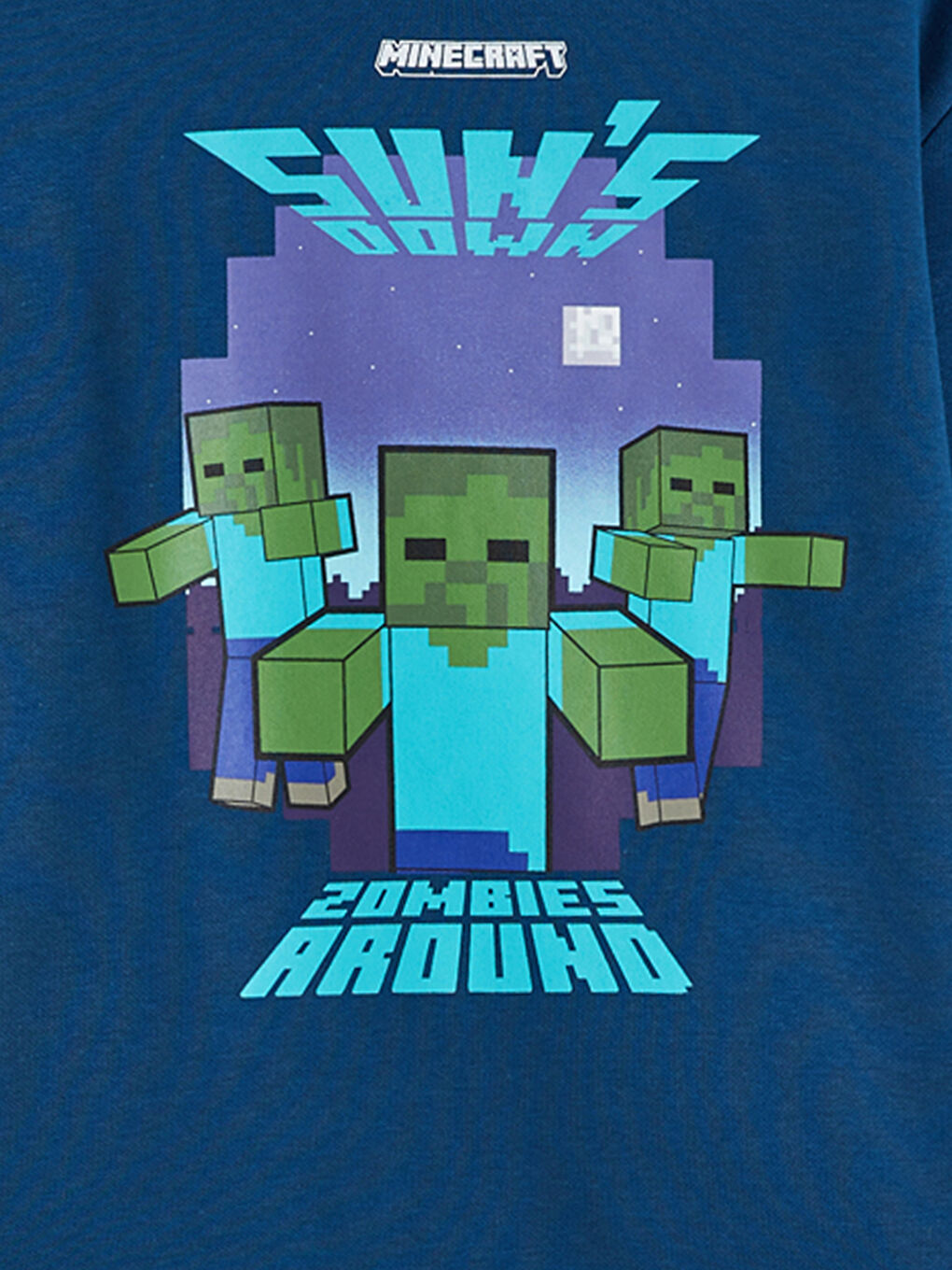 Petrol Minecraft Baskılı Erkek Çocuk Sweatshirt-1