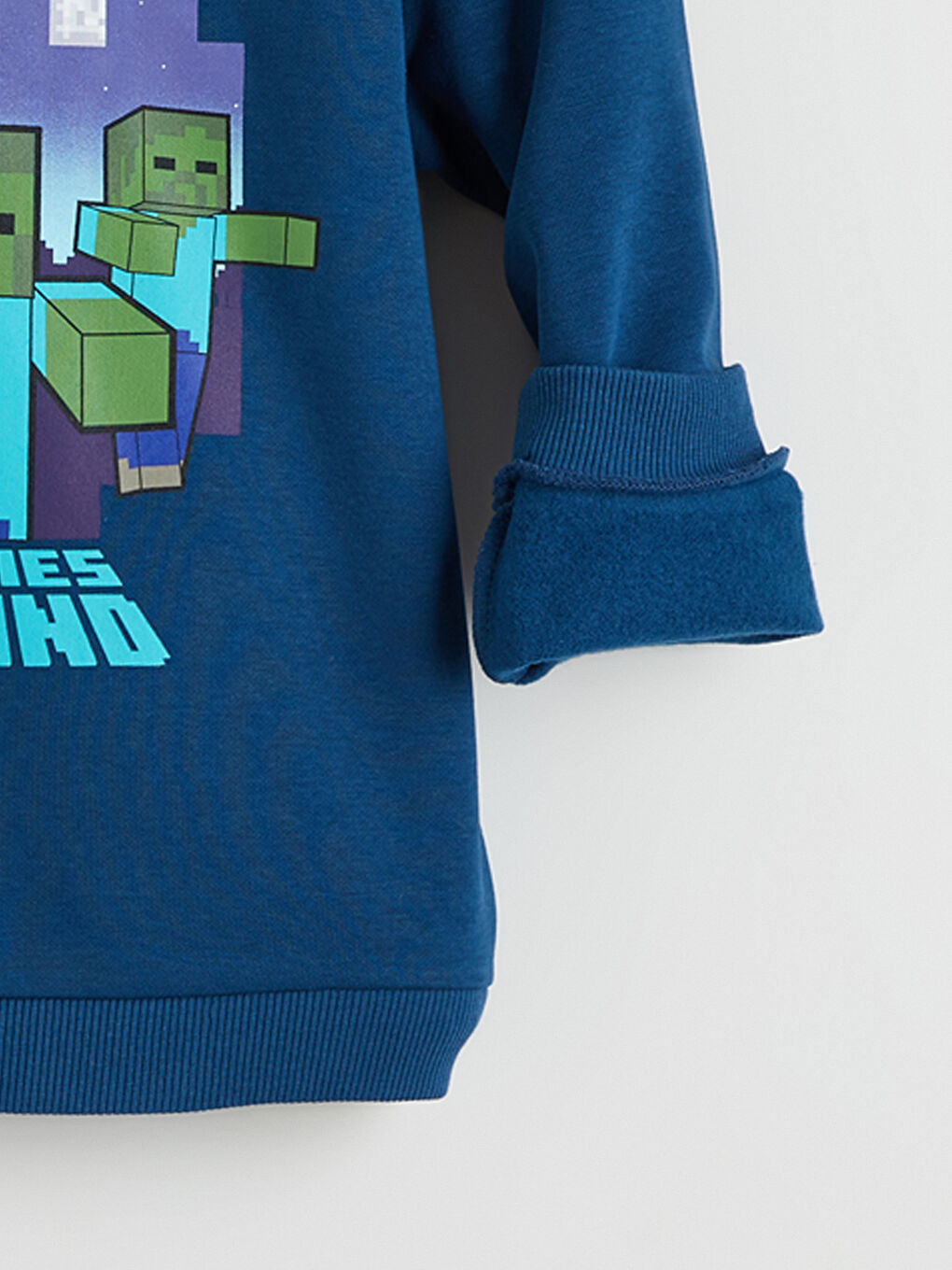 Petrol Minecraft Baskılı Erkek Çocuk Sweatshirt-2