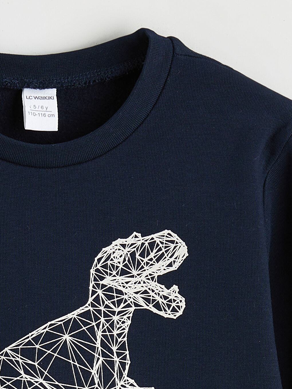 Lacivert Dinozor Baskılı Erkek Çocuk Sweatshirt-1