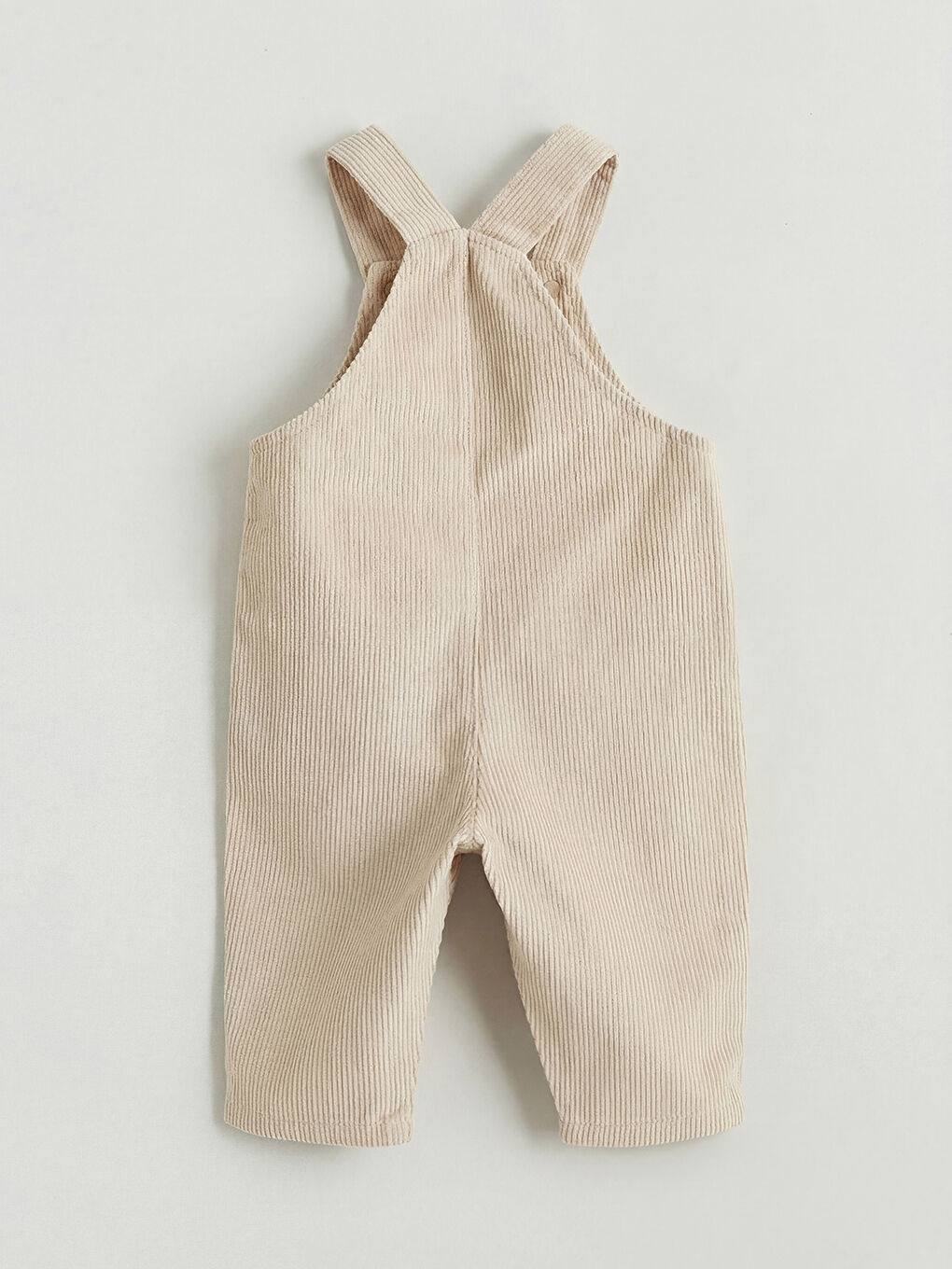 Bej Erkek Bebek Fitilli Kadife Tulum-1