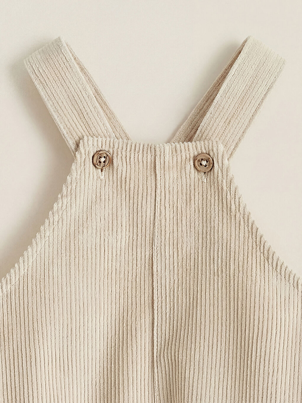 Bej Erkek Bebek Fitilli Kadife Tulum-2