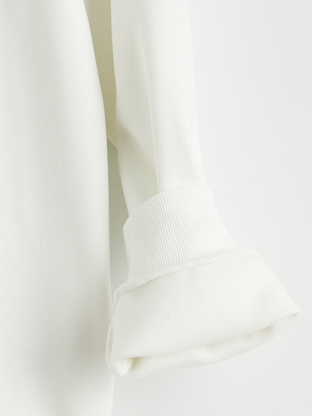 Ekru Bisiklet Yaka Baskılı Erkek Sweatshirt-5