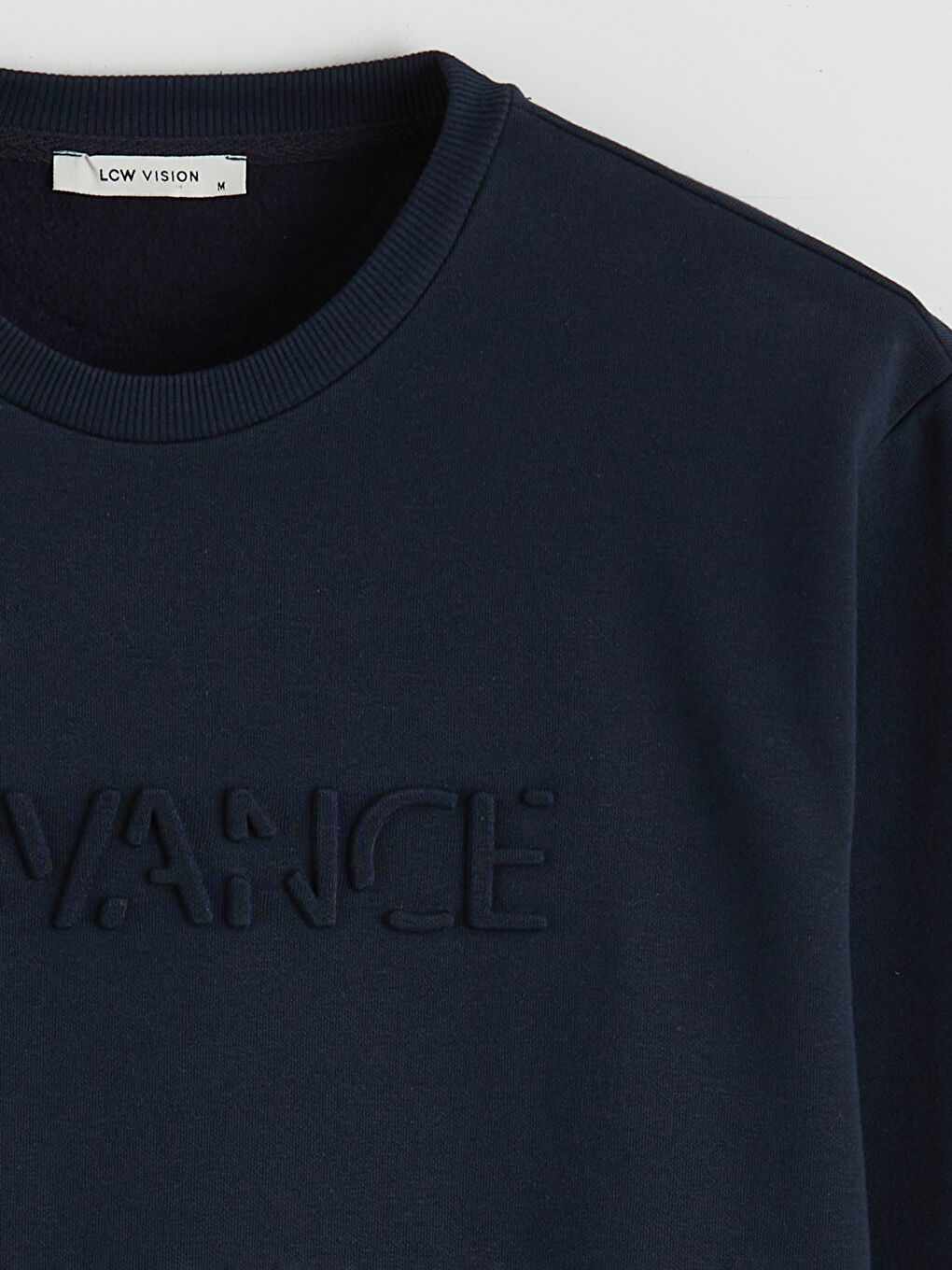 Lacivert Bisiklet Yaka Baskılı Erkek Sweatshirt-1