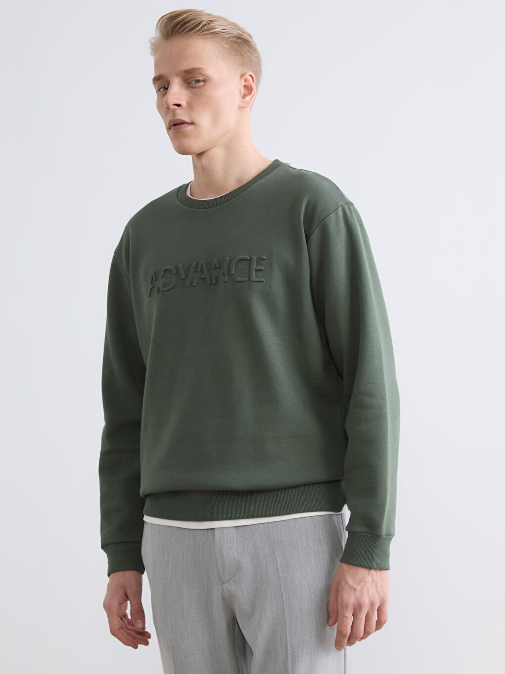 Crew Neck Printed Men's Sweatshirt