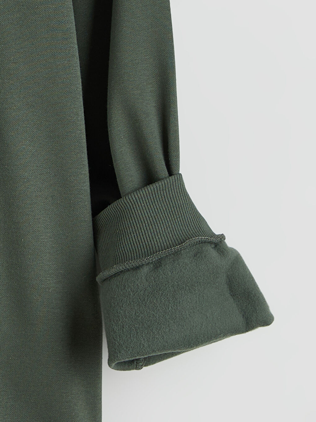 Yeşil Bisiklet Yaka Baskılı Erkek Sweatshirt-1