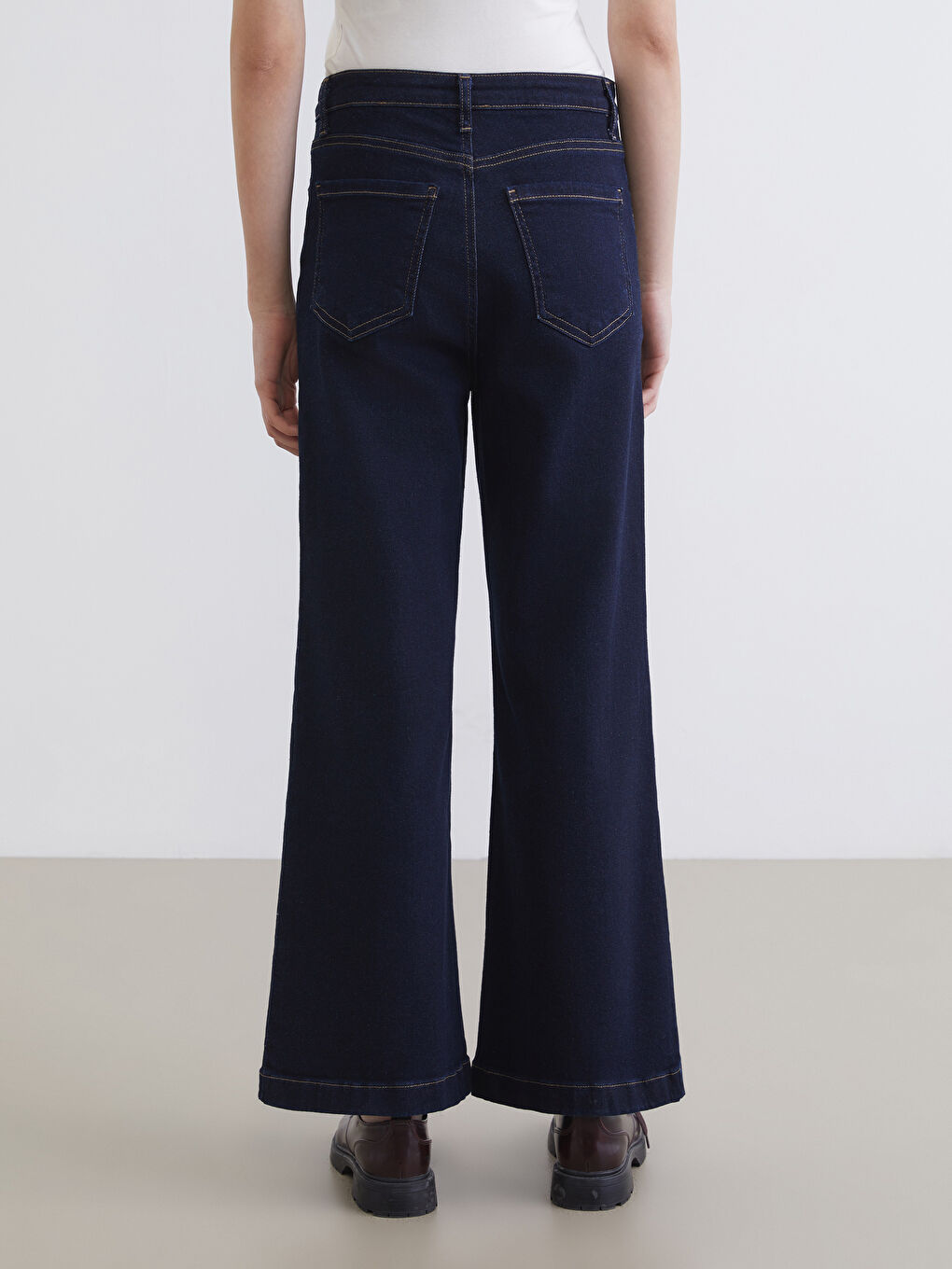 İndigo Wideleg Kadın Jean Pantolon-3