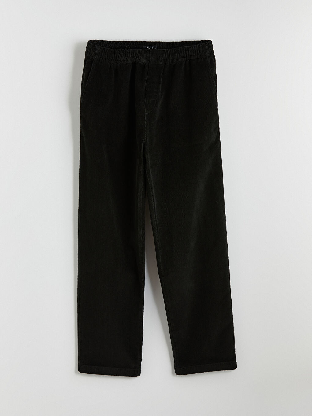 Siyah Rahat Kalıp Kadife Erkek Pantolon