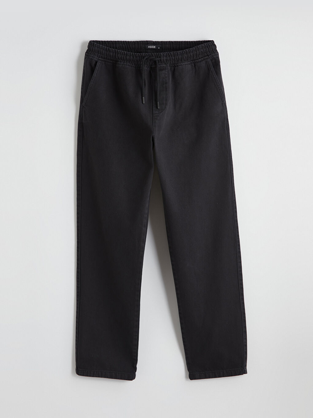 Siyah Rahat Kalıp Gabardin Erkek Pantolon