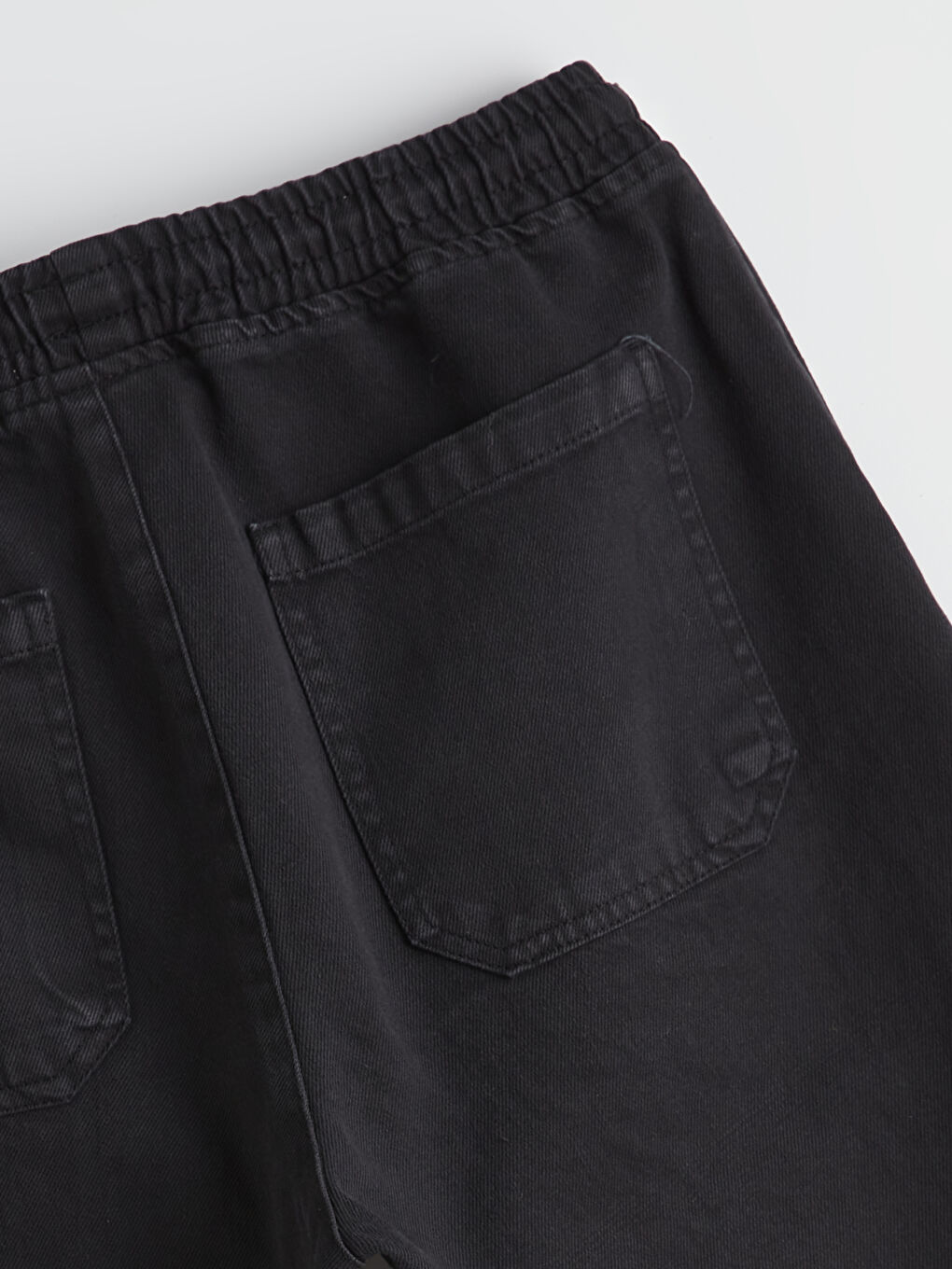 Siyah Rahat Kalıp Gabardin Erkek Pantolon-1