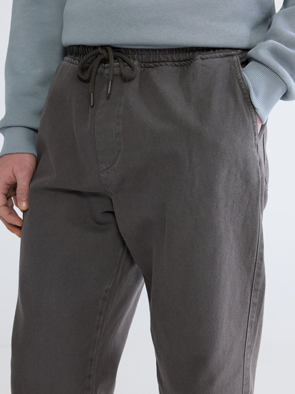 Relaxed Fit Gabardine Trousers for Men-2