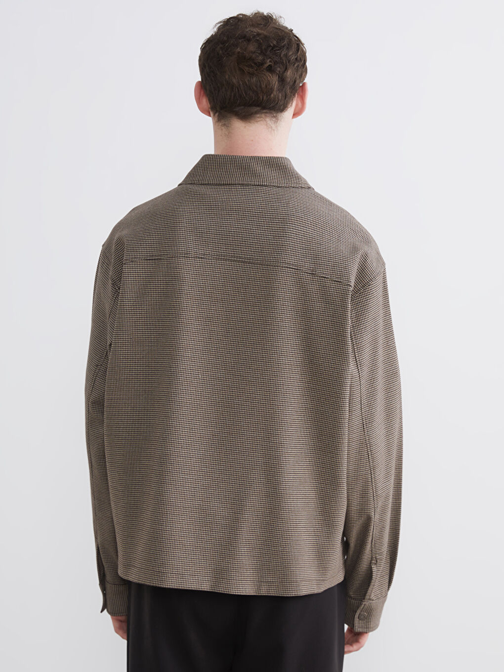 Kahverengi Rahat Kalıp Erkek Gömlek Ceket-3