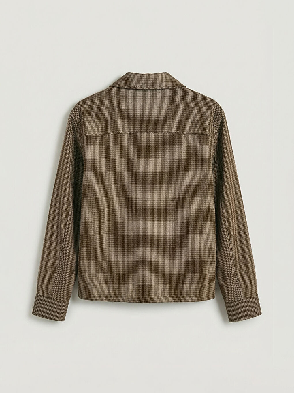 Kahverengi Rahat Kalıp Erkek Gömlek Ceket-1