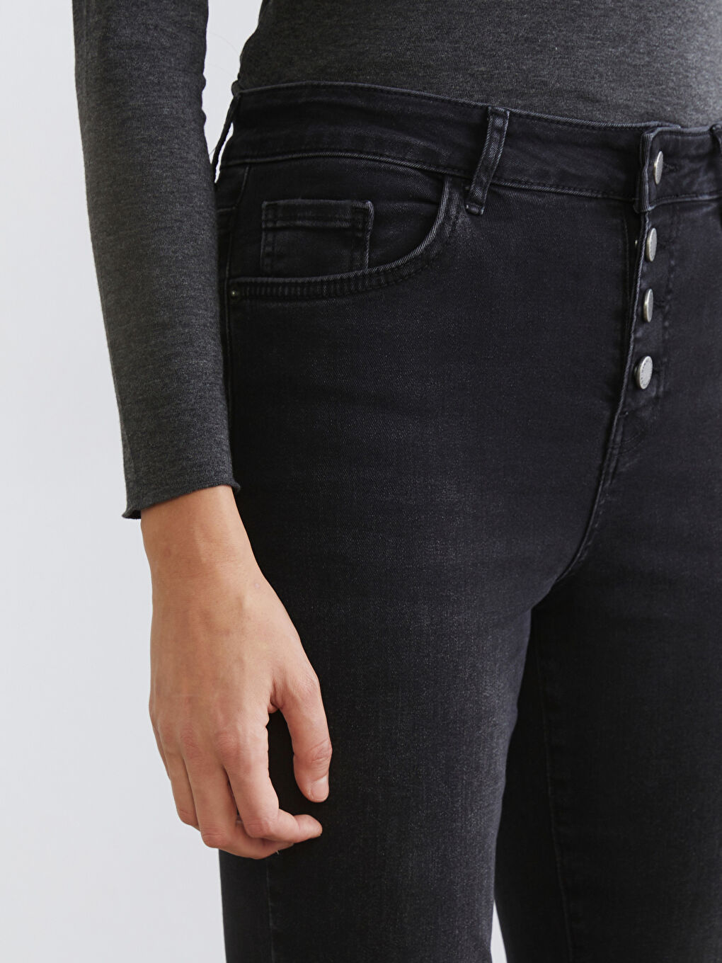 Siyah Mars Flare Kadın Jean Pantolon-2