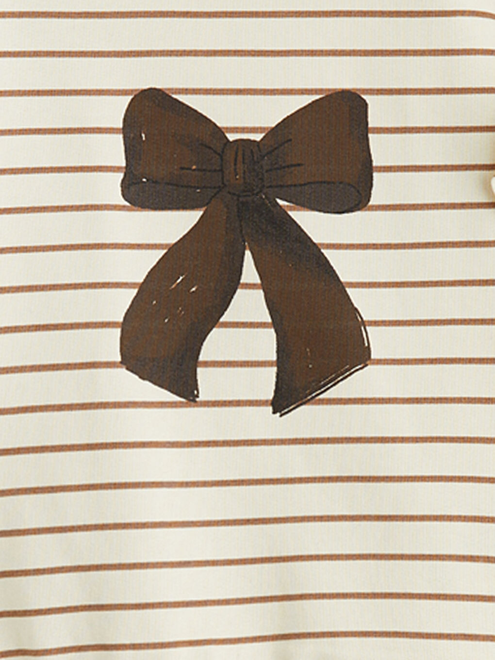 Ekru Bisiklet Yaka Baskılı Kız Bebek Sweatshirt-1