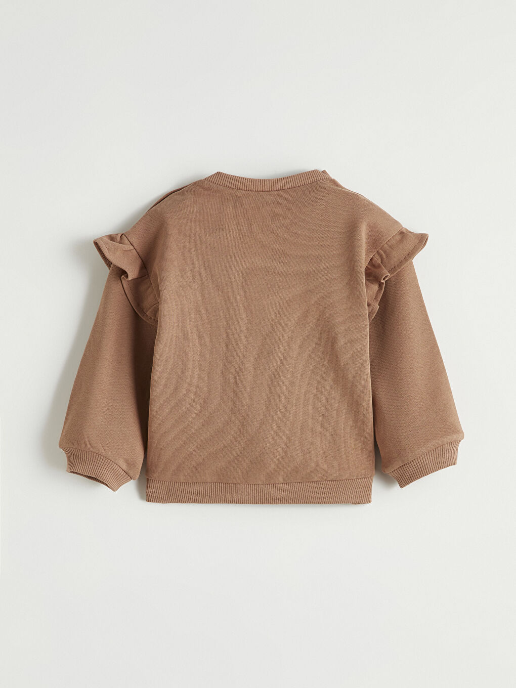 Kahverengi Bisiklet Yaka Baskılı Kız Bebek Sweatshirt-2