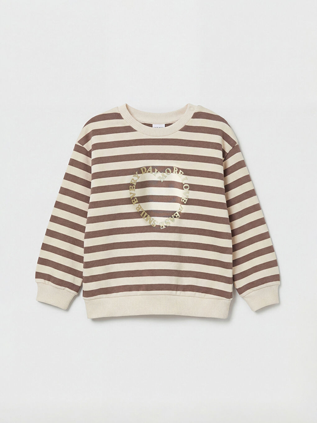 Ekru Baskılı Kız Bebek Sweatshirt ve Eşofman Altı-1