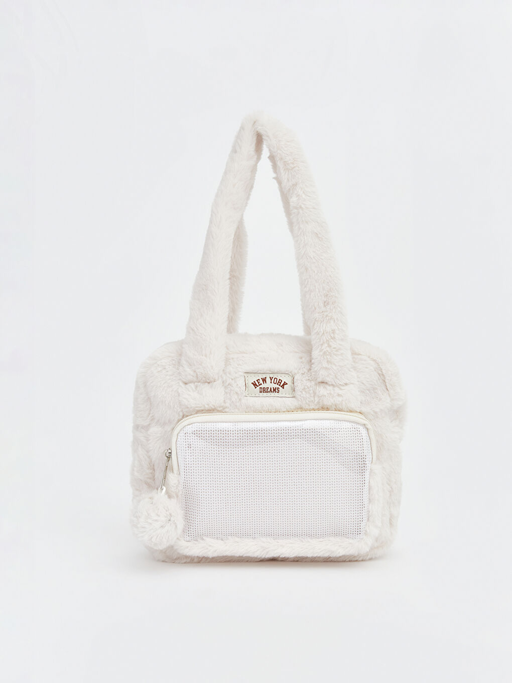 Ekru Kız Çocuk Pelüş Omuz Çantası 