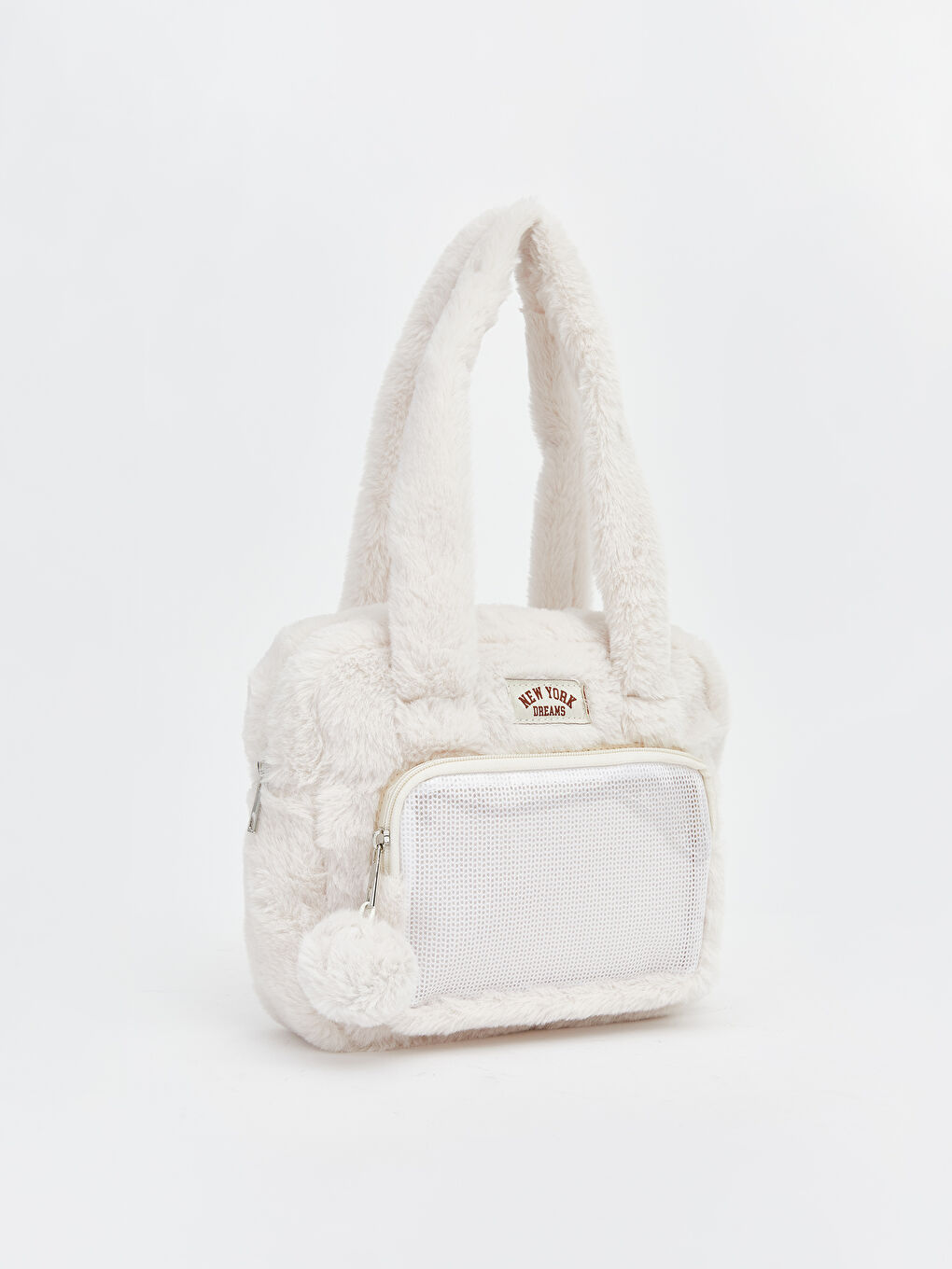 Ekru Kız Çocuk Pelüş Omuz Çantası -1