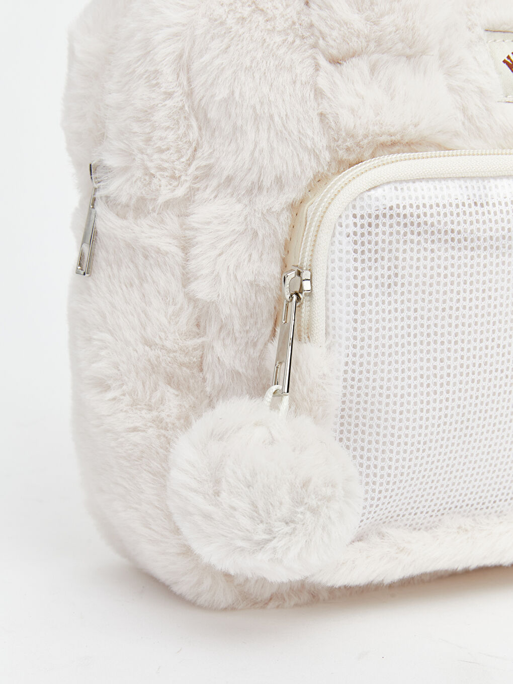 Ekru Kız Çocuk Pelüş Omuz Çantası -2