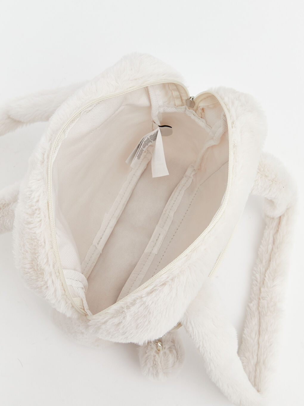 Ekru Kız Çocuk Pelüş Omuz Çantası -3