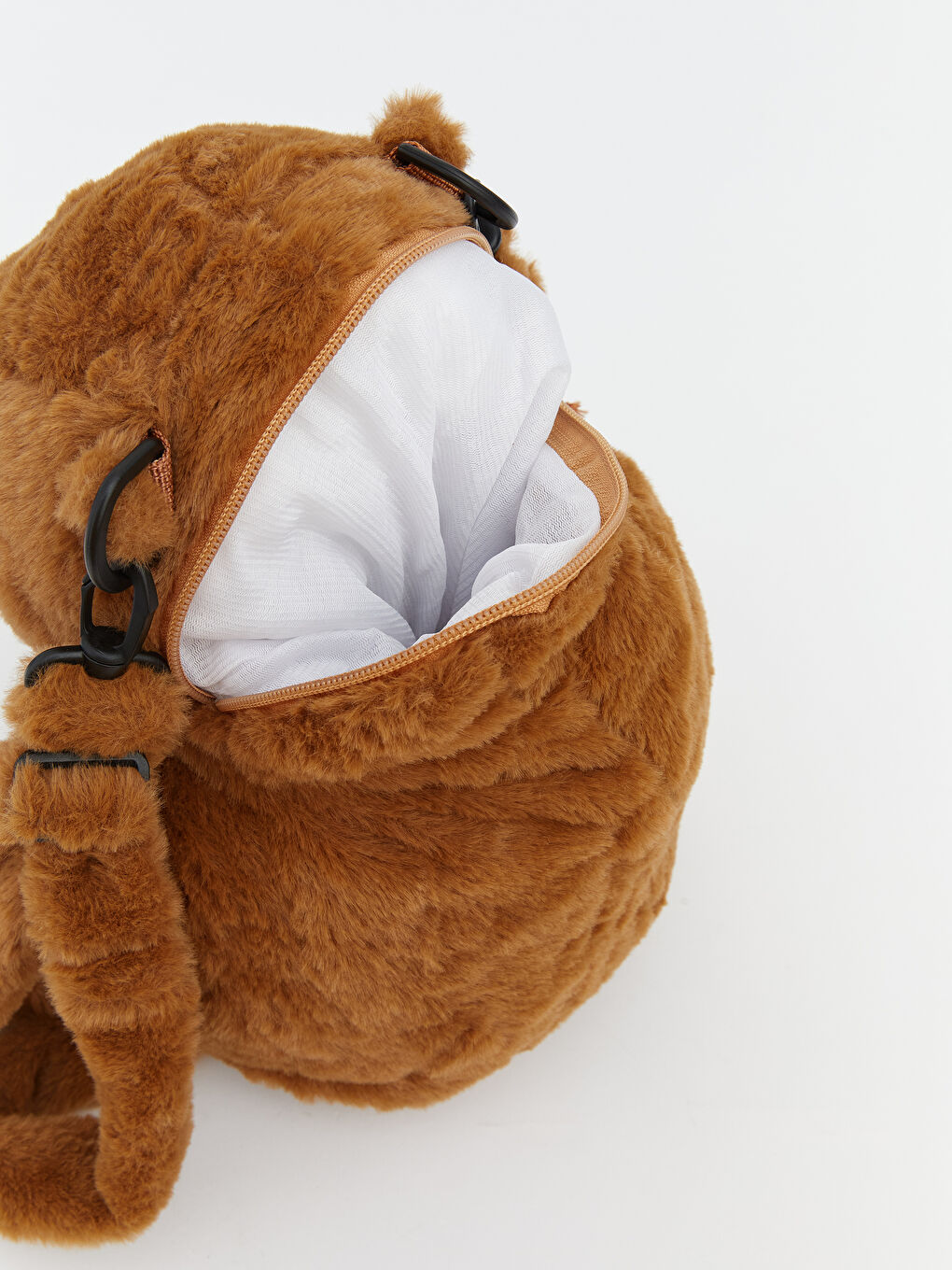 Kahverengi Hayvan Figürlü Pelüş Kız Çocuk Sırt Çantası-3