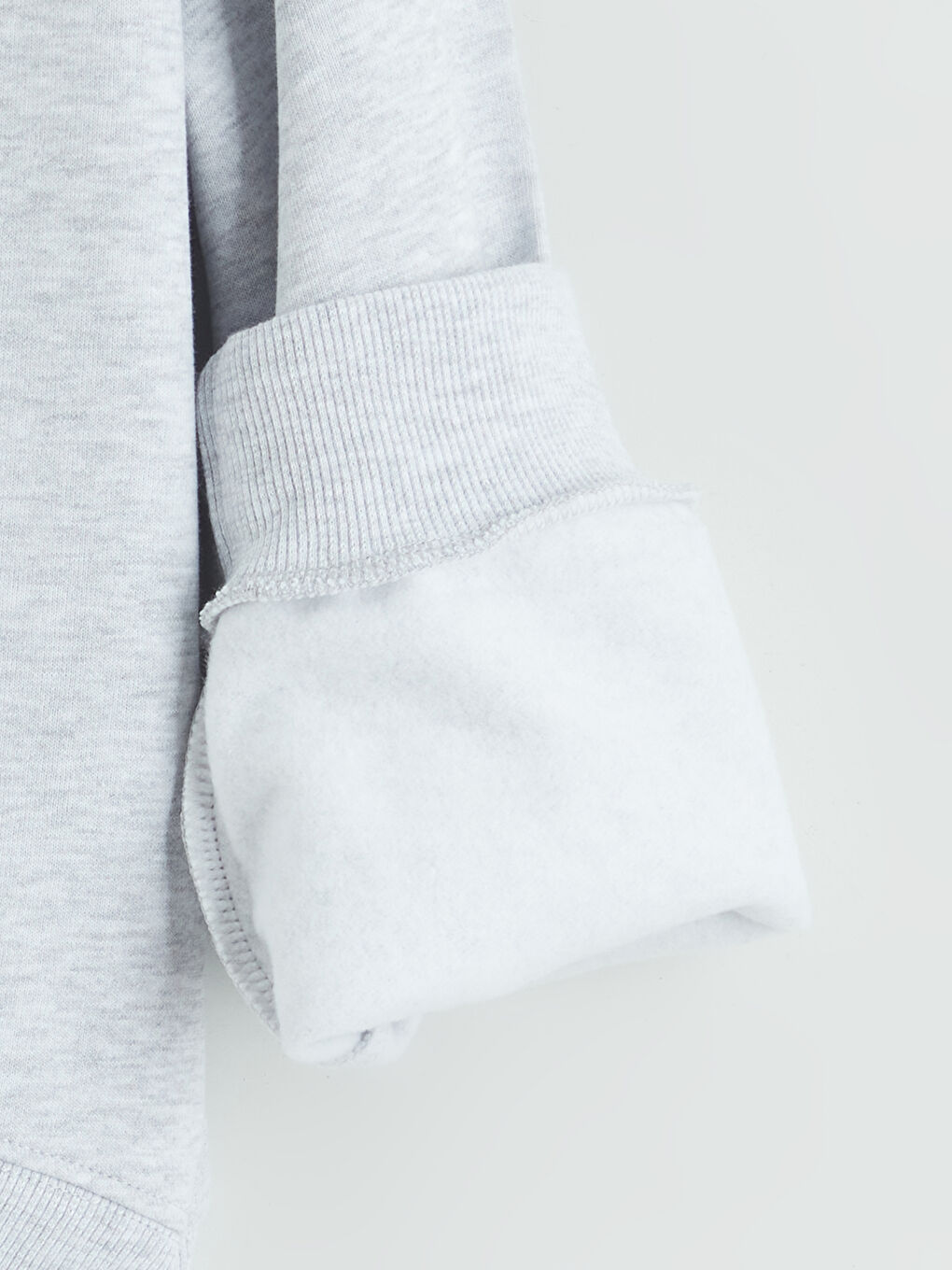 Gri Kapüşonlu Kız Çocuk Kalın Sweatshirt-2