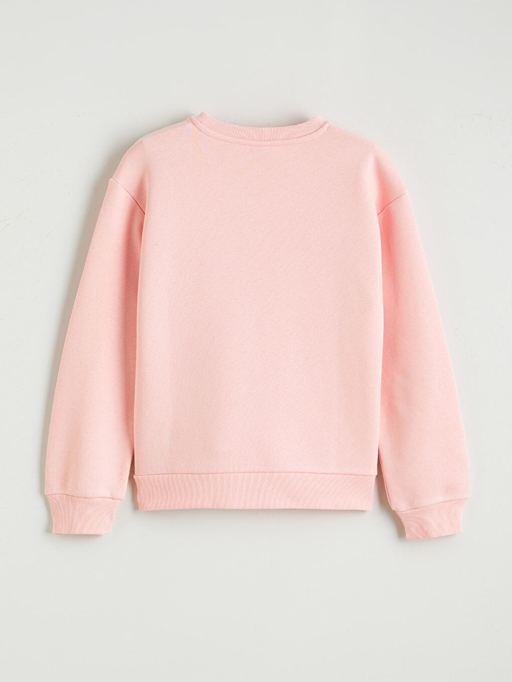 Pembe Baskılı Kız Çocuk Kalın Sweatshirt-1