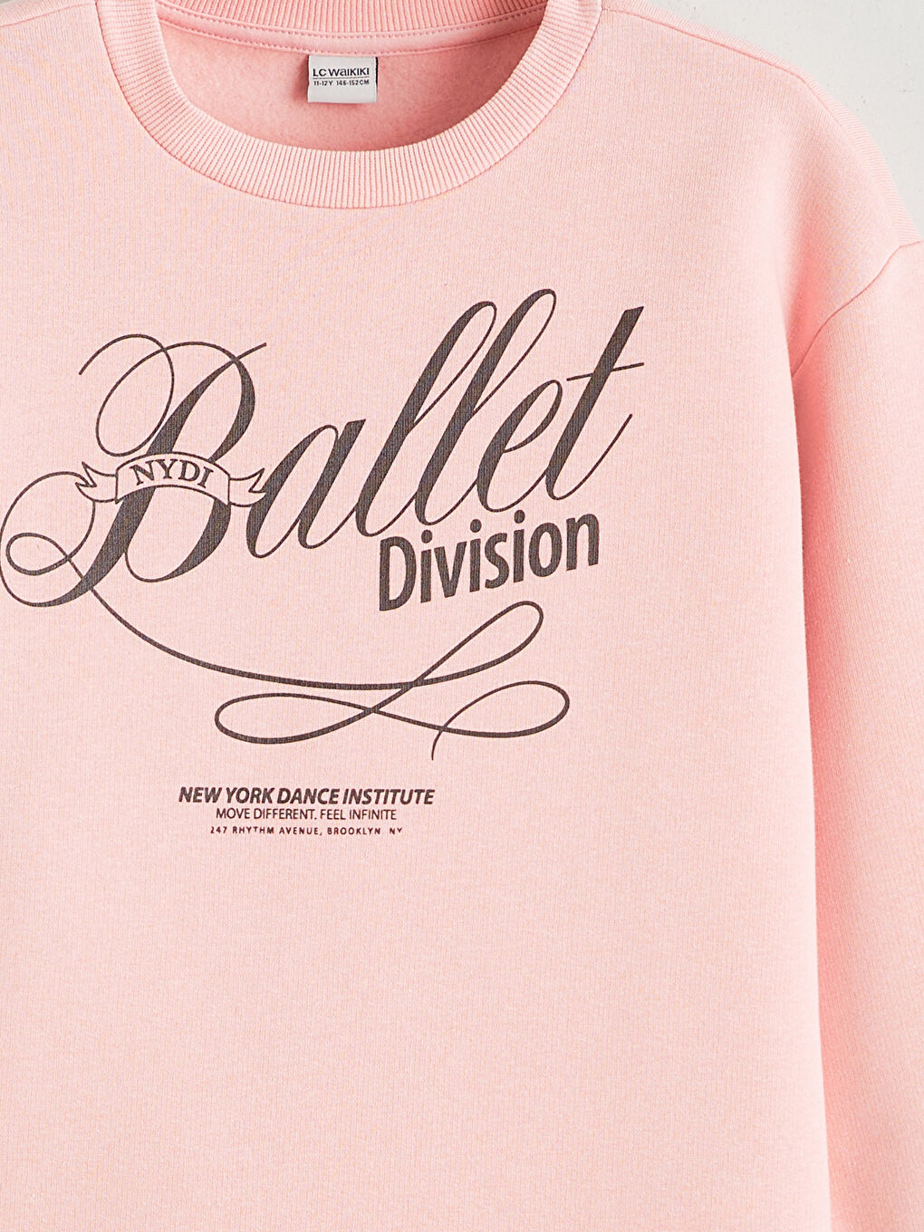 Pembe Baskılı Kız Çocuk Kalın Sweatshirt-2