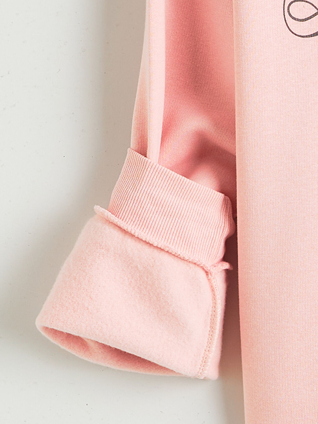 Pembe Baskılı Kız Çocuk Kalın Sweatshirt-3