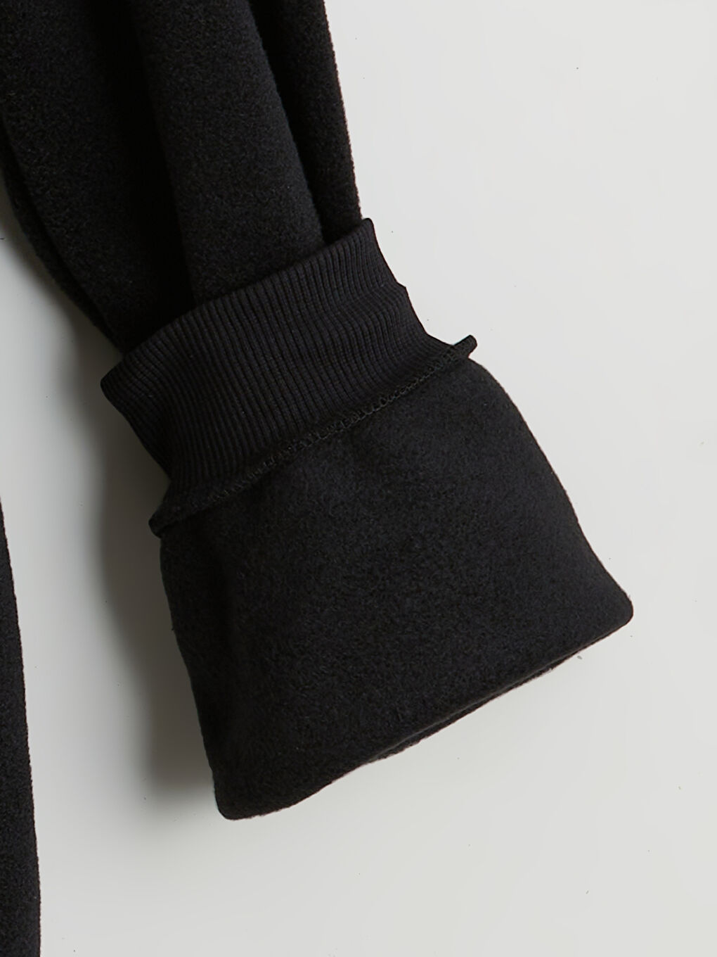 Siyah Dik Yaka Erkek Çocuk Polar Sweatshirt-1