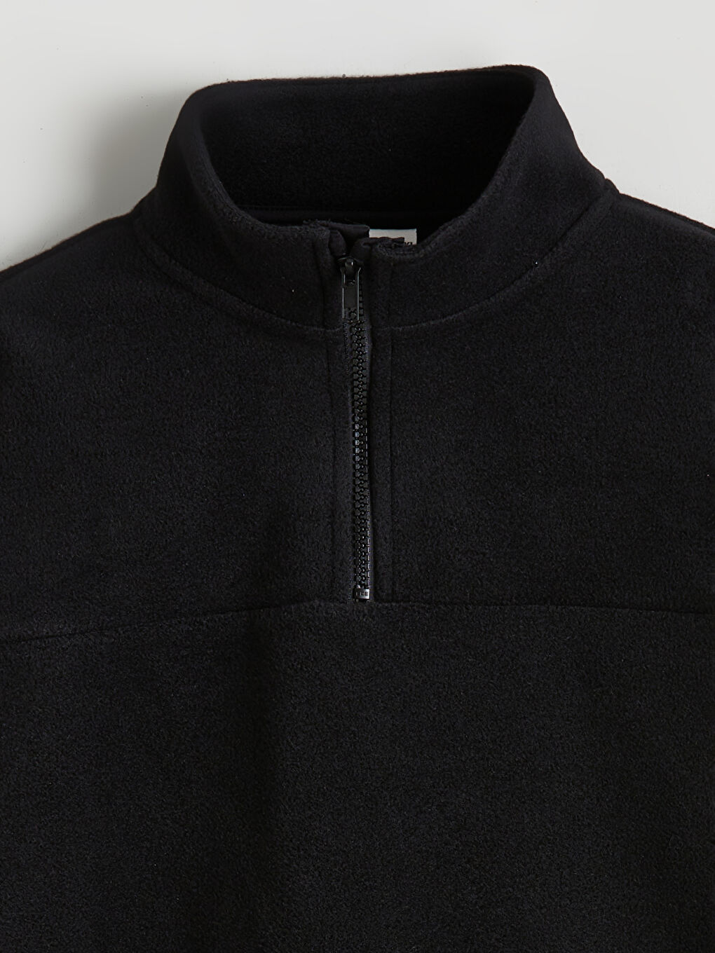 Siyah Dik Yaka Erkek Çocuk Polar Sweatshirt-2