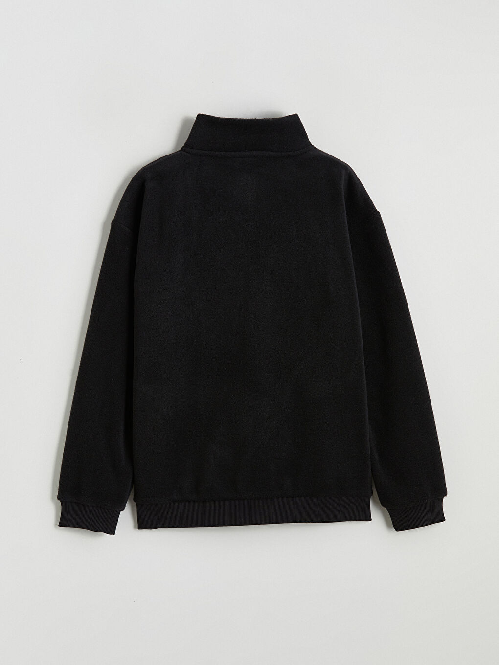 Siyah Dik Yaka Erkek Çocuk Polar Sweatshirt-3