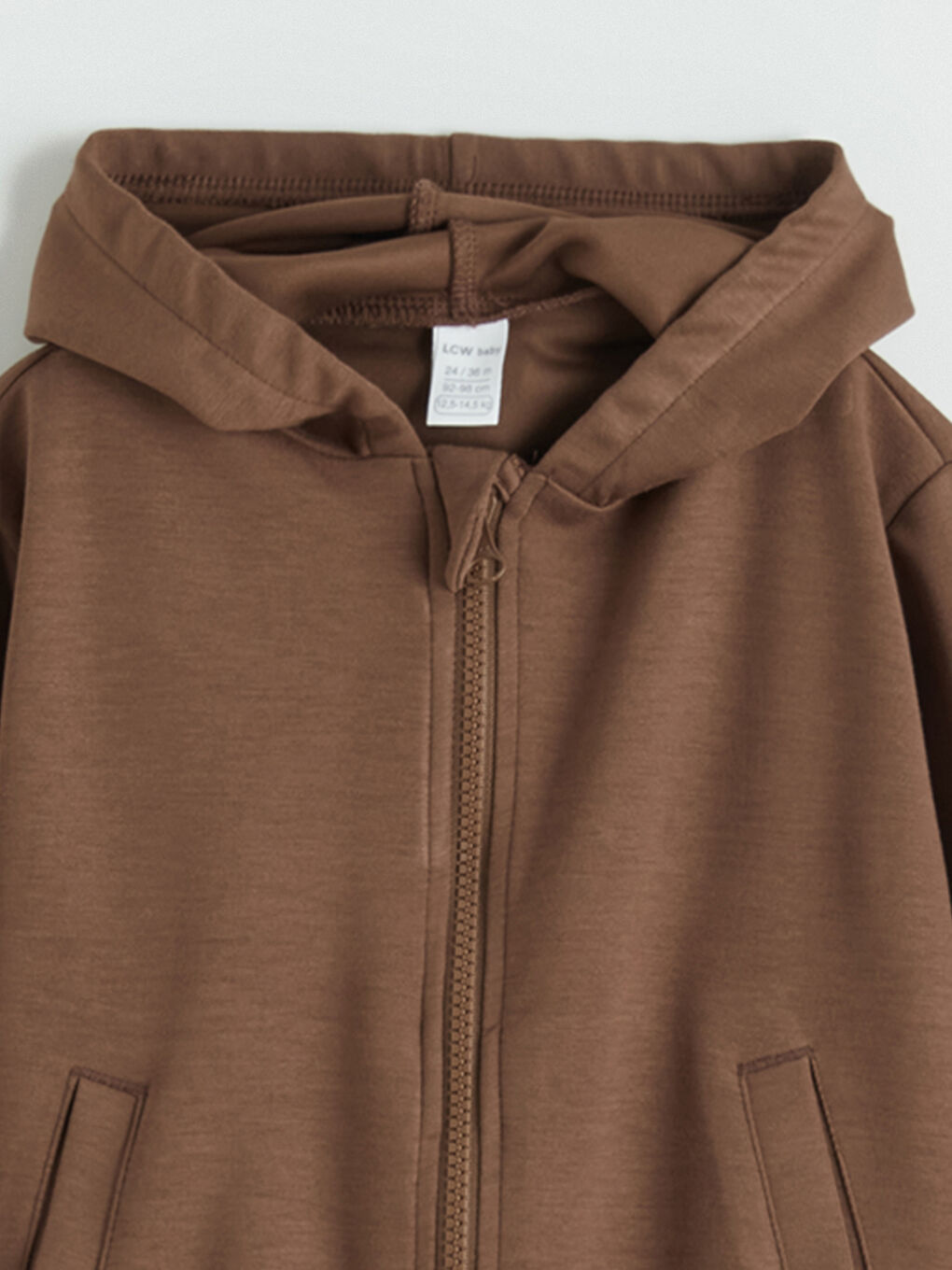 Kahverengi Kapüşonlu Erkek Bebek Eşofman Takımı-2