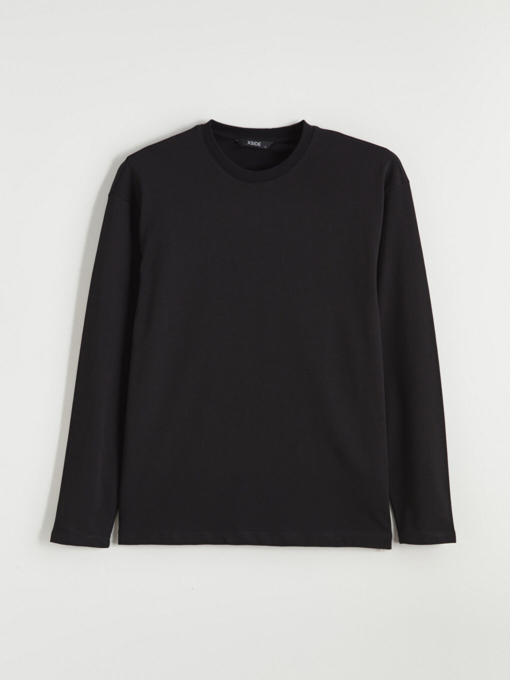 Siyah Bisiklet Yaka Erkek Sweatshirt