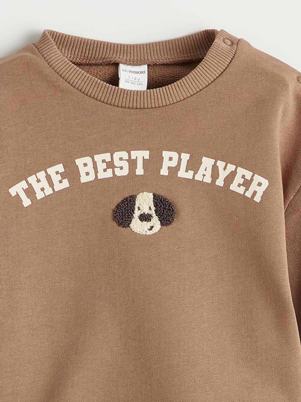 Kahverengi Baskılı Erkek Bebek Sweatshirt-1