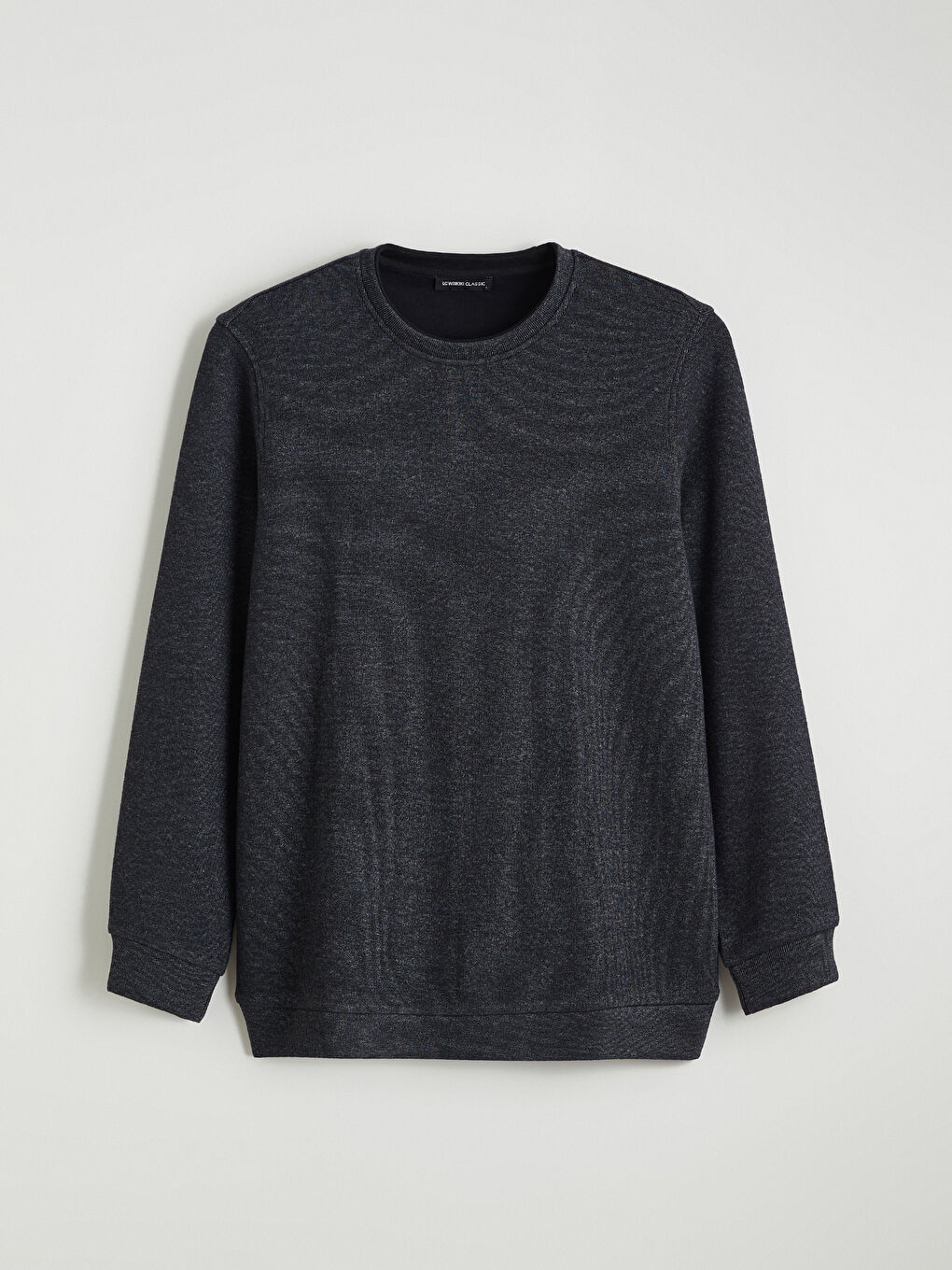 Siyah Bisiklet Yaka Erkek Sweatshirt-4