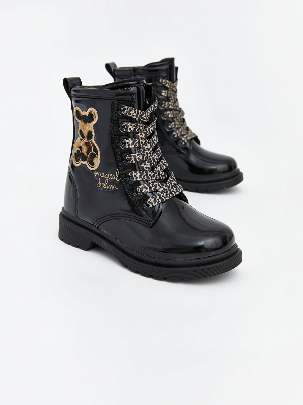 Siyah Deri Görünümlü Kız Bebek Bot-2