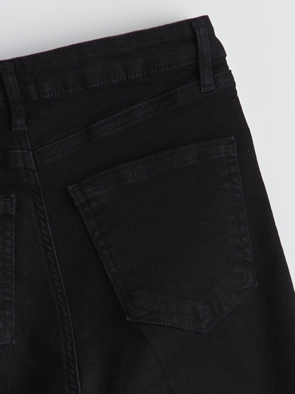 Siyah Wideleg Kadın Jean Pantolon-5