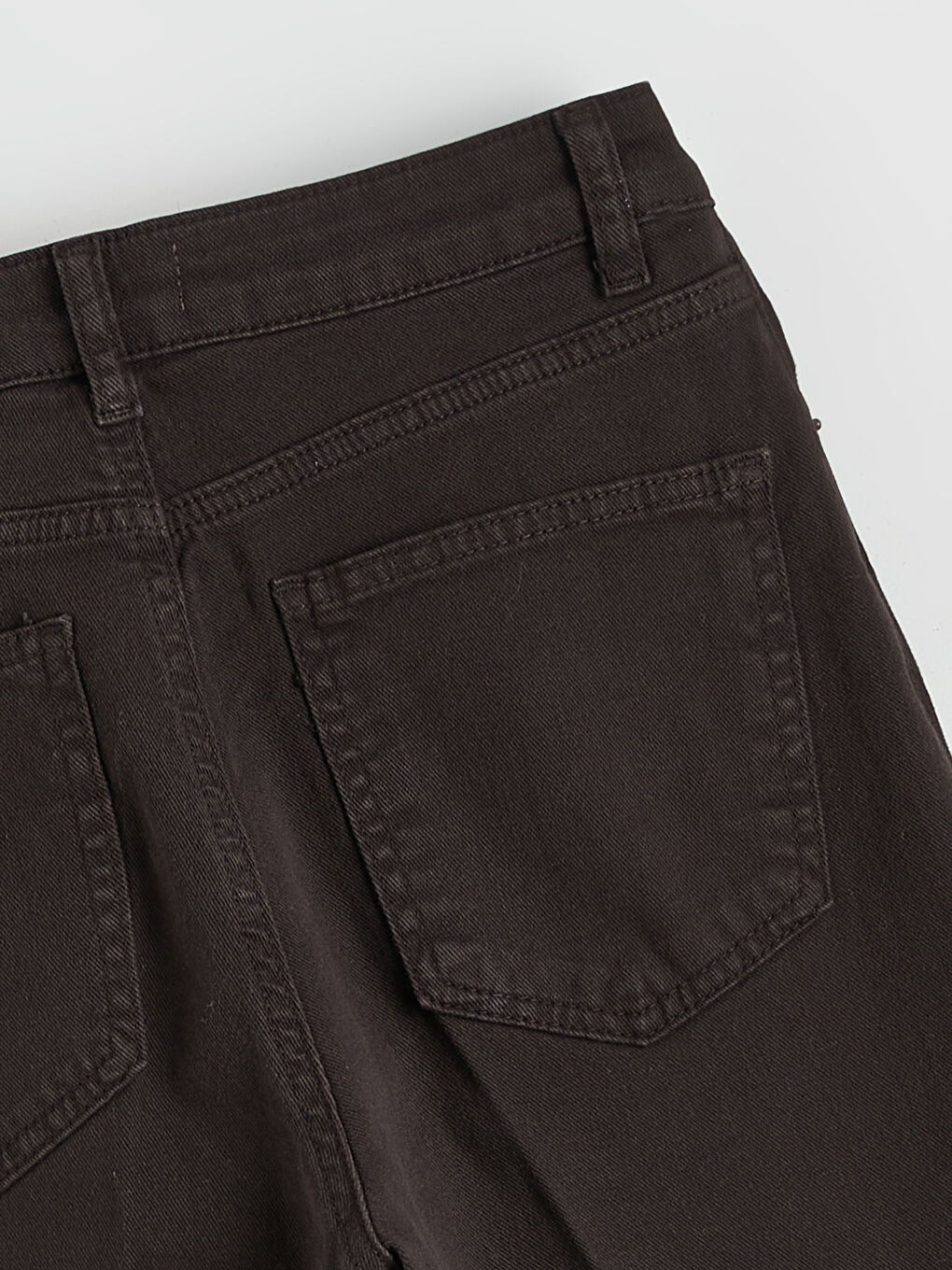 Kahverengi Wideleg Kadın Jean Pantolon-5