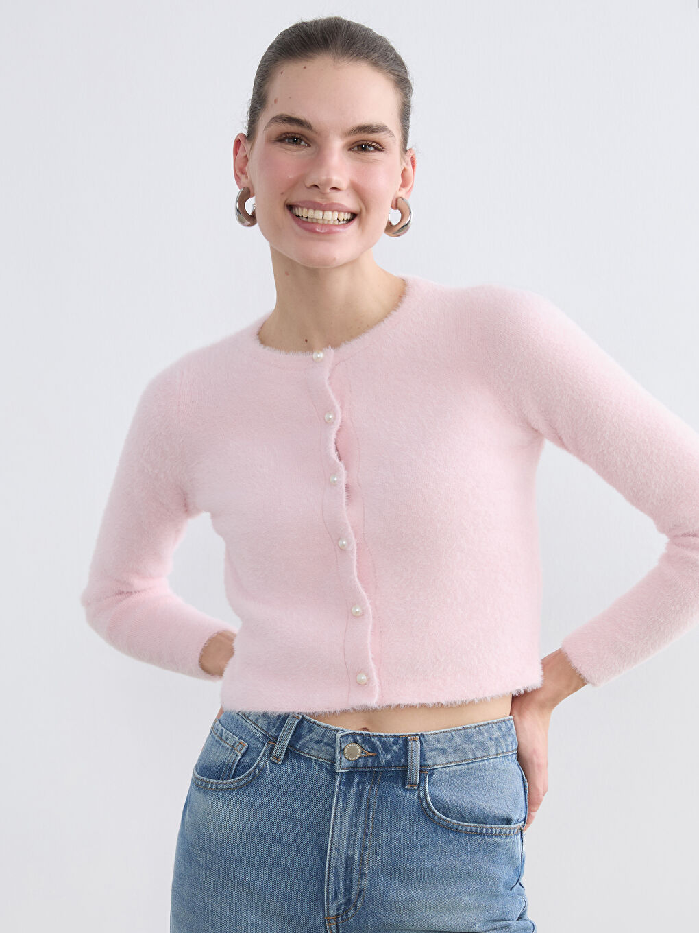 Crew Neck Women's Knitwear Cardigan