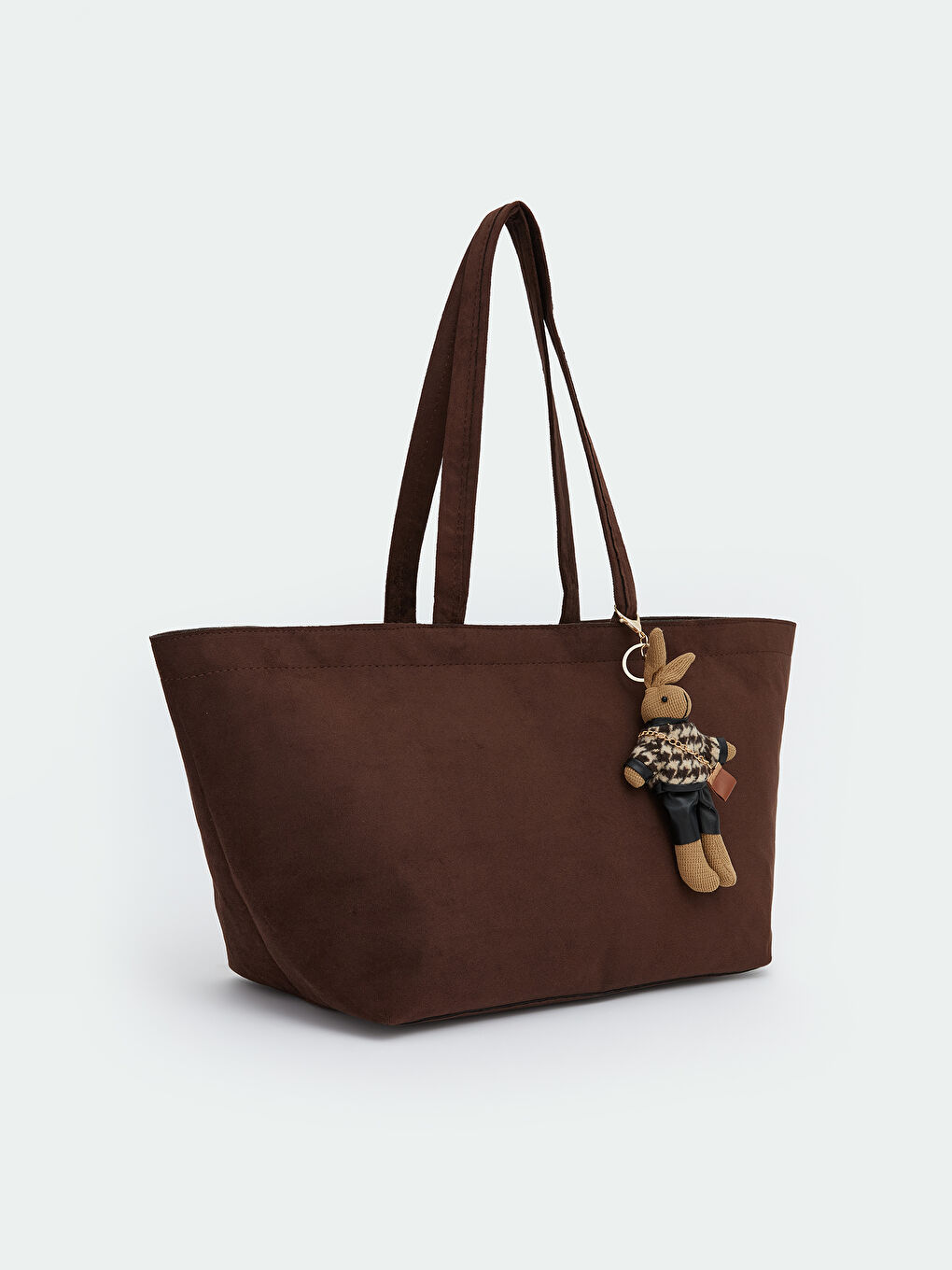 Kahverengi Süet Görünümlü Kadın Omuz Çantası-1