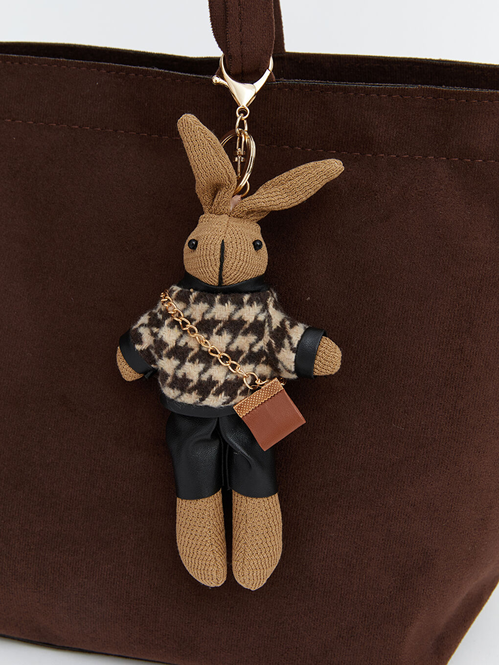 Kahverengi Süet Görünümlü Kadın Omuz Çantası-2