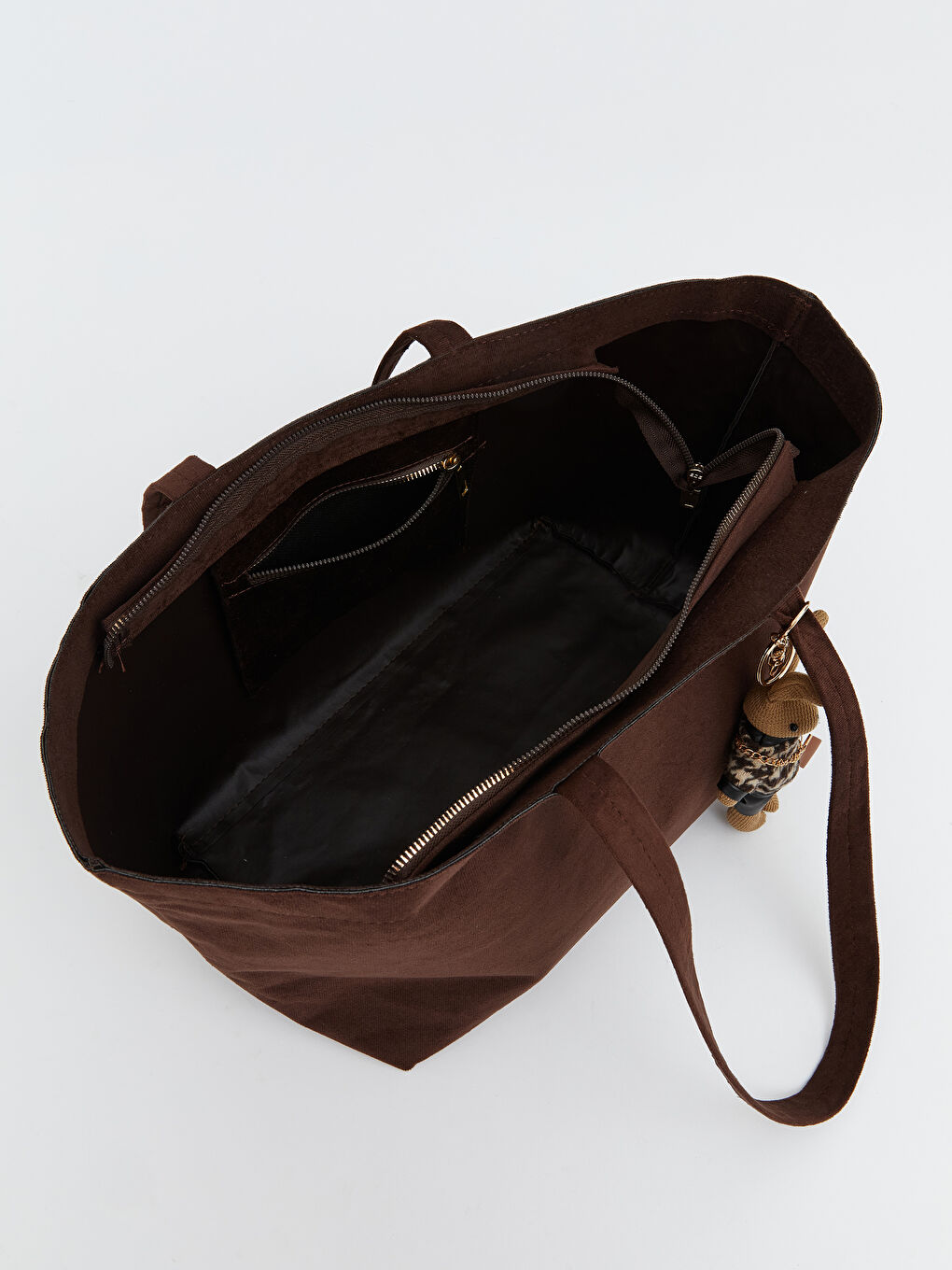 Kahverengi Süet Görünümlü Kadın Omuz Çantası-3