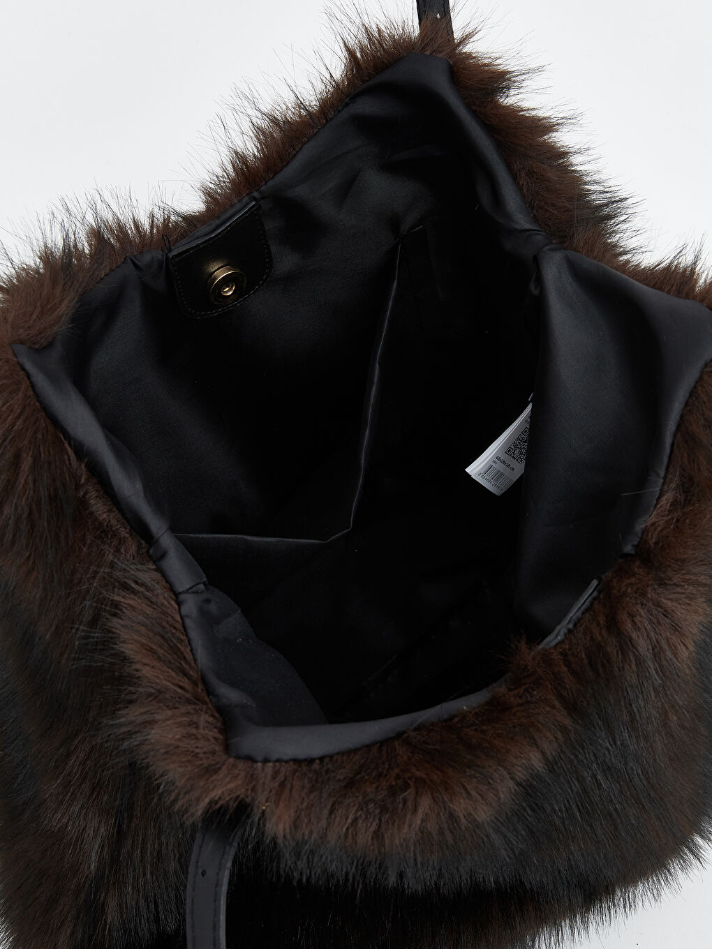 Kahverengi Kürklü Kadın Omuz Çantası-5